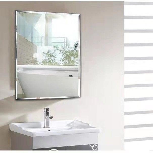 Bathroom Mirror Wall-Mounted Simple Frameless Cosmetic Mirror Punch-Free Bathroom Mirror Bathroom Wall-Mounted Self-Adhesive Glass Mirror