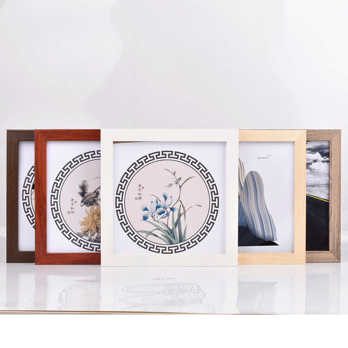 Photo Frame Solid Wood Chinese Painting Square Mounting Calligraphy and Painting Frame 35 Xuan Paper Cardboard 38 33 1666.65cm-Inch Wall Hanging Picture Frame