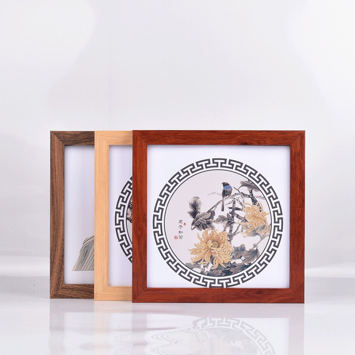 Photo Frame Solid Wood Chinese Painting Square Mounting Calligraphy and Painting Frame 35 Xuan Paper Cardboard 38 33 1666.65cm-Inch Wall Hanging Picture Frame