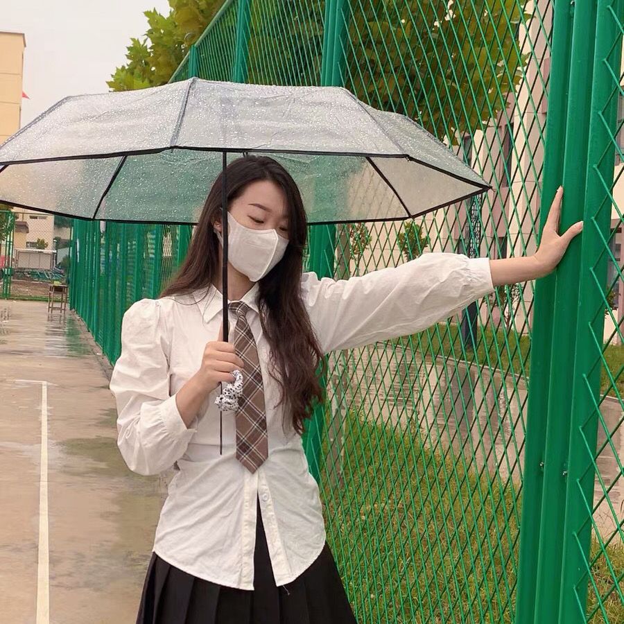 korean-style transparent folding umbrella student men and women simple creative tri-fold umbrella customization automatic thickening reinforcement