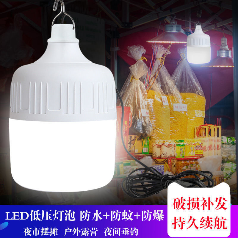 12vled Energy-Saving Low Voltage Dc Battery Light 36v48v Power Failure Emergency Night Market Stall Three-Proof Electromobile Lights