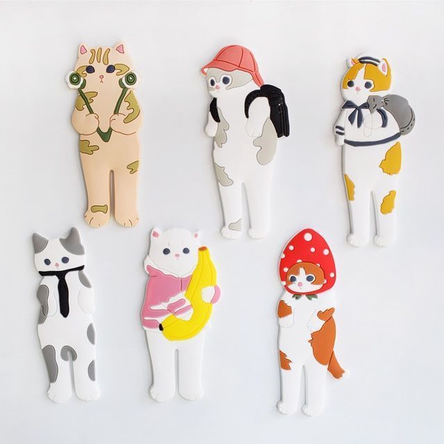 Cat Hook Kitten Magnetic Force Three-Dimensional Stickers Daily Refrigerator Series Cute Magnet Cat