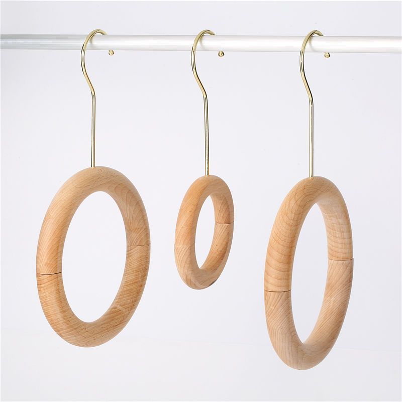 Beech Hook S Hook Clothing Store Hanger Hanger Clothes Hanging Props Display round Wood Circle Clothes Pants Hanger Clip Scarf Bracket