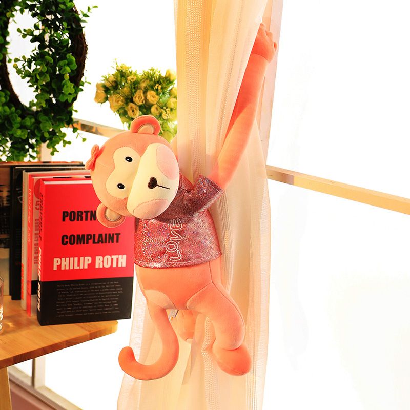 Cute Gibbon Long Tail Monkey Electric Car Baby Head Safety Little Monkey Doll Lying Monkey Doll Hanging Curtain Hanging Monkey