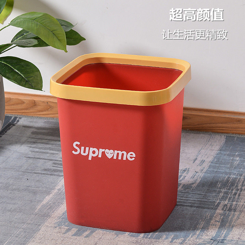 Trash Can Household Large Capacity Nordic Style Pressure Ring Dormitory and Living Room Bedroom Kitchen Desktop Classification Commercial Wastebasket