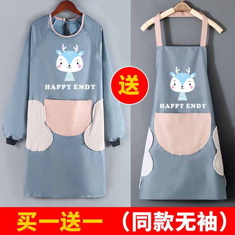 apron kitchen household 2021 new fashion cooking apron women‘s waterproof oil-proof work clothes household overclothes customization