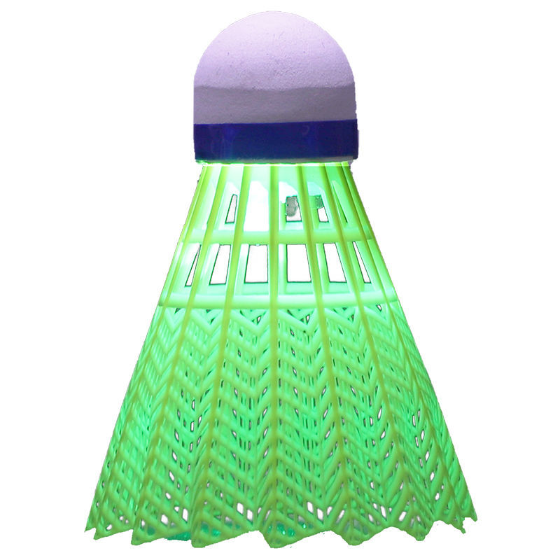 Boka 4 PCs Fluorescent Durable Plastic Nylon Led Luminous with Light Hair Light Not Easy to Break Badminton Night Use