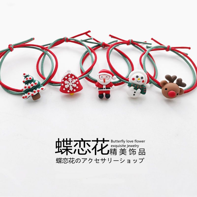 christmas hair rope hair band smaller leather sheath simple hair band women‘s christmas small gift headdress korean hair accessories