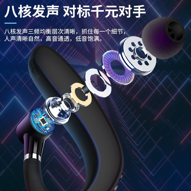 Wireless Bluetooth Headset Ear Hook Ultra-Long Standby Business Sports Apple Xiaomi Oppovivo Bbk Universal