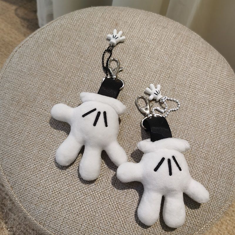 Cute Couple Gift Keychain Mickey Small Hand Plush Pendant Bag Ornaments Cartoon Mini Small Hand Brooch