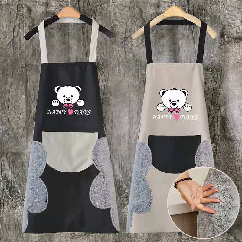 korean fashion cute cartoon waterproof apron apron kitchen cooking women‘s waterproof oil-proof coverall work clothes