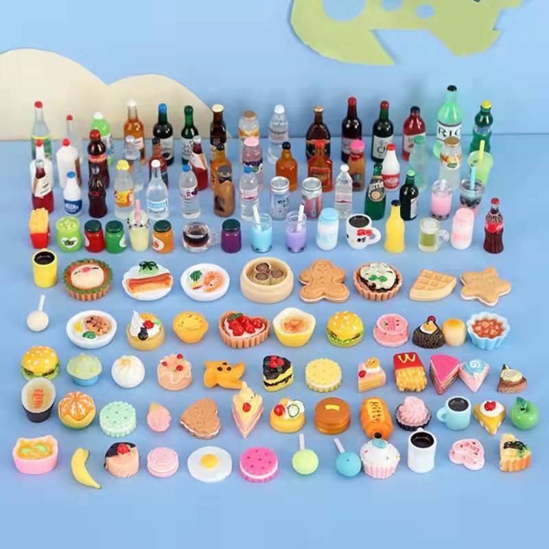 Food Delivery Plate Miniature Candy Toy Small Ornaments Mini Candy Toy Simulation Candy Toy Model Snack Mini Bottle Food Toy