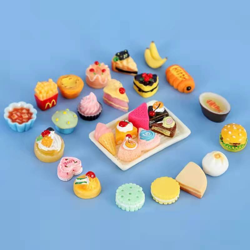 Food Delivery Plate Miniature Candy Toy Small Ornaments Mini Candy Toy Simulation Candy Toy Model Snack Mini Bottle Food Toy