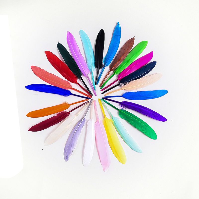 free shipping 9-15cm natural feather diy handmade material small straight knife feather dreamcatcher colorful goose feather