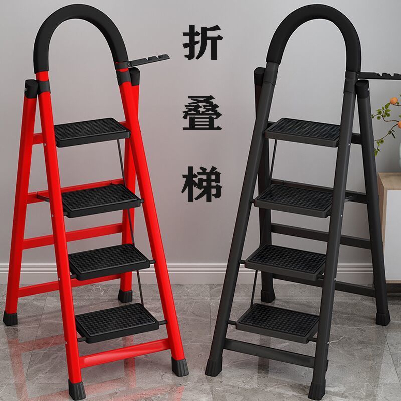 ladder household folding stair thickened carbon steel trestle ladder mobile stairs telescopic ladder step ladder multifunctional indoor ladder