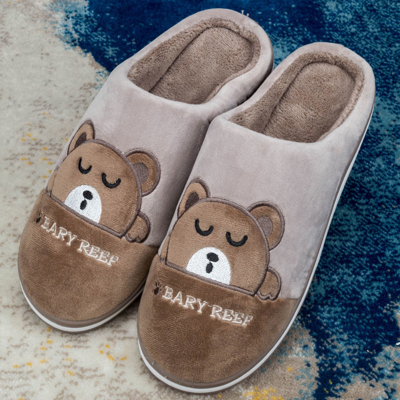 winter cotton slippers soft bottom non-slip male and female home fluffy shoes cute thick bottom winter cotton slippers student net red confinement