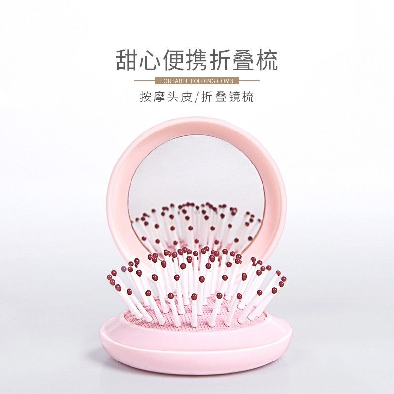 carry-on cosmetic mirror comb folding double-use girl portable mini airbag cushion sweetheart massage comb