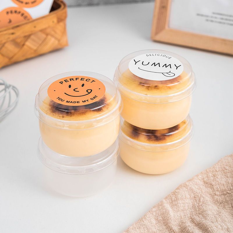 Japanese Style Fat Pudding Cup 150ml Baking Caramel with Lid Pudding Dessert Creative Disposable Water Bath High Temperature Resistance