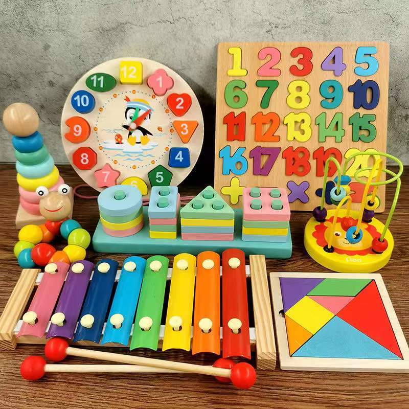 baby early education intellectual building blocks infant children‘s toy string bead-stringing toy 1-2 one and a half years old 3 boys and girls enlightenment brain
