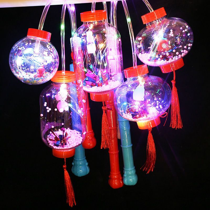 New Year Lantern Light-Emitting Portable Bounce Ball Flash Colorful Antique Palace Lamp Children's Stall Stall Night Market Toys