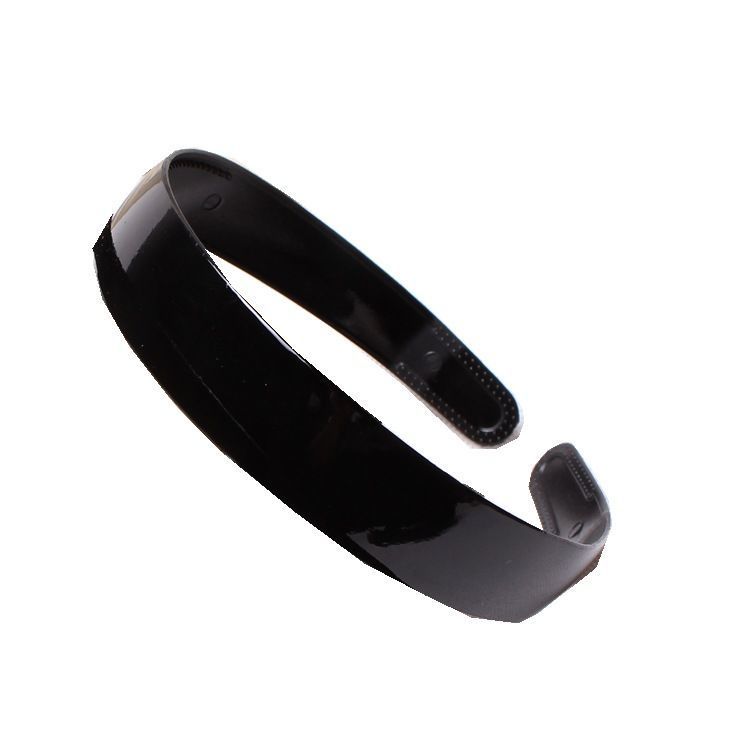 Black Toothed Non-Slip Glossy Headband Women's Outer Wear Can't Fall off Suitable for Big Face with Face Washing Diy Material Simple Bracelet