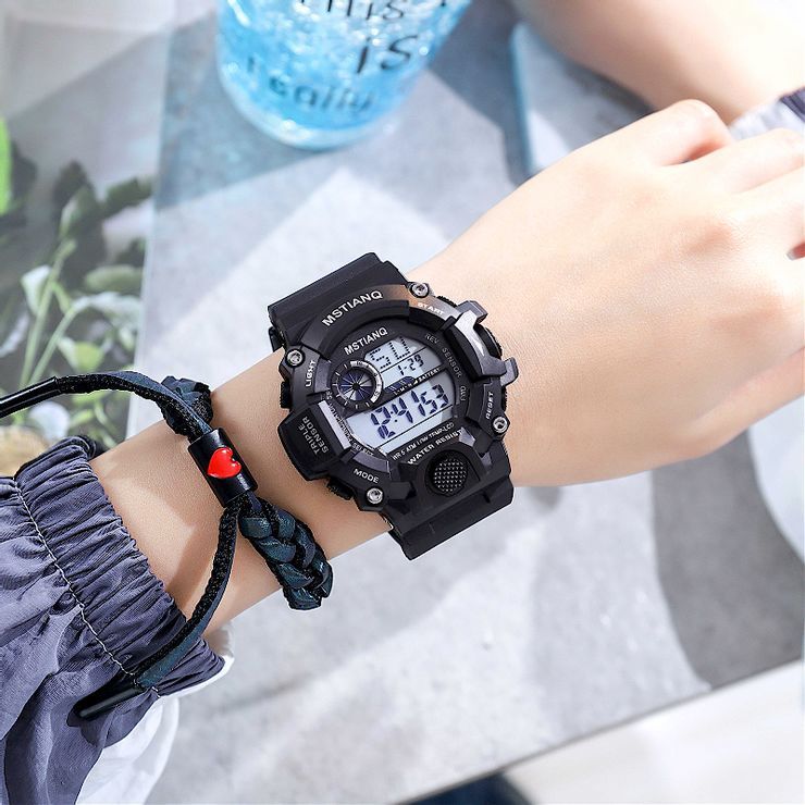 Watch Men's Electronic Watch Student Multi-Functional Sports High Junior High School Students Luminous Waterproof Youth Fashion Trendy Children