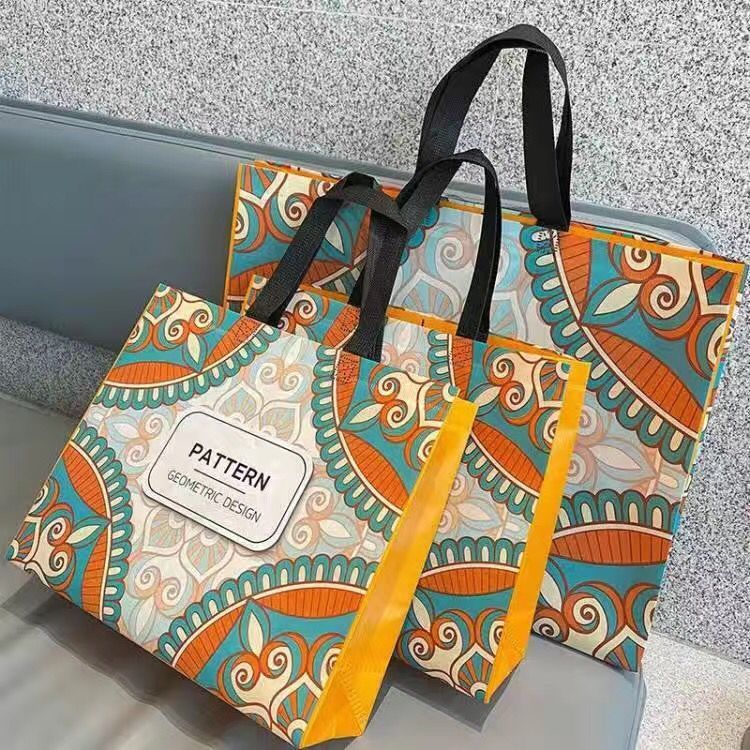 ethnic style film non-woven fabric handbag fashion clothing store gift women‘s clothing collect clothes shopping bag customized