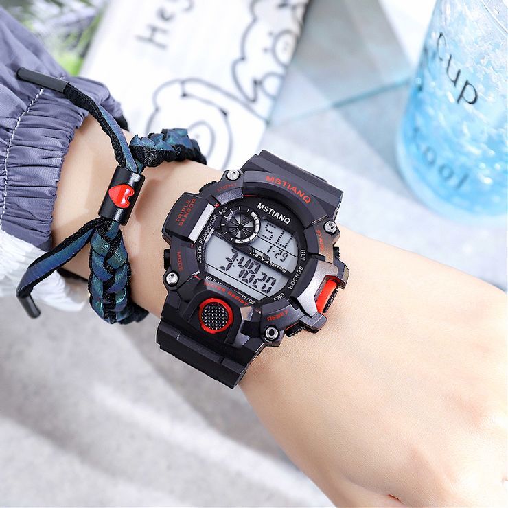 Watch Men's Electronic Watch Student Multi-Functional Sports High Junior High School Students Luminous Waterproof Youth Fashion Trendy Children