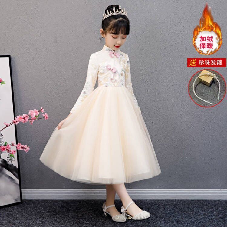 girls‘ han chinese costume cheongsam princess dress children dress autumn dress little girl birthday skirt gown dress winter