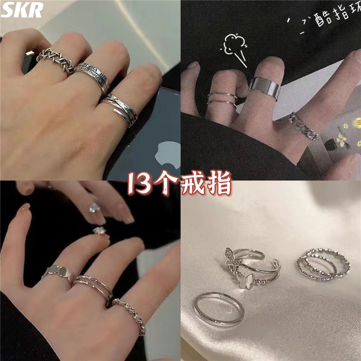 korean style ins popular butterfly ring for women retro minority design versatile 925 silver opening adjustable ring for men