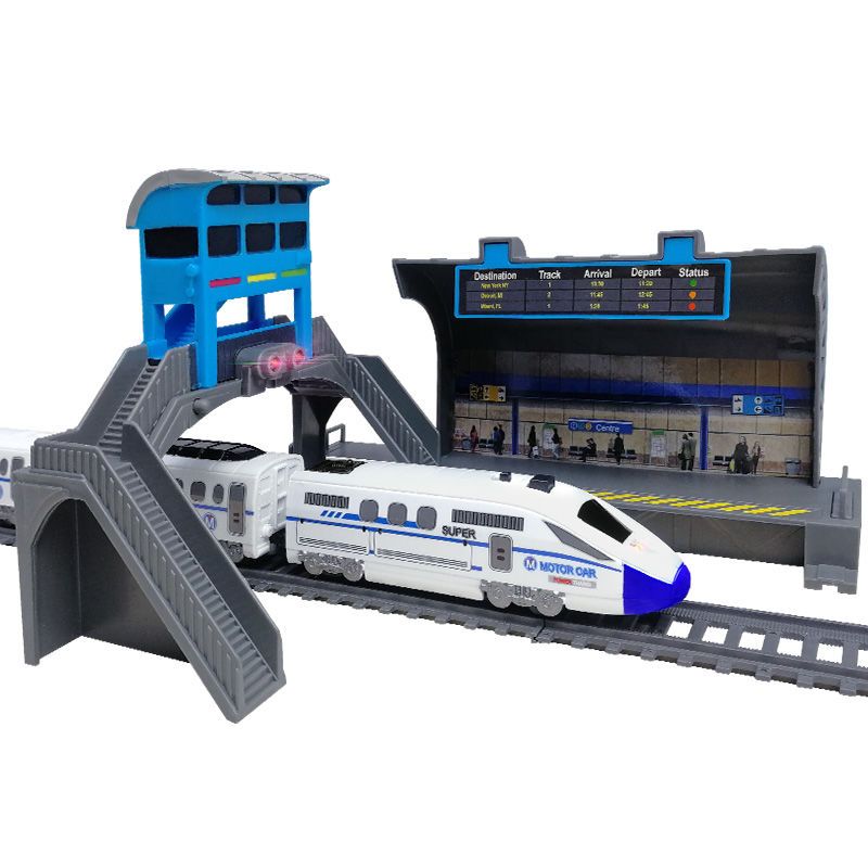 High-Speed Rail CRH Harmony Small Train Rail Car Toy Simulation Bullet Train Assembled Children Boy High-Speed Rail Model Electric