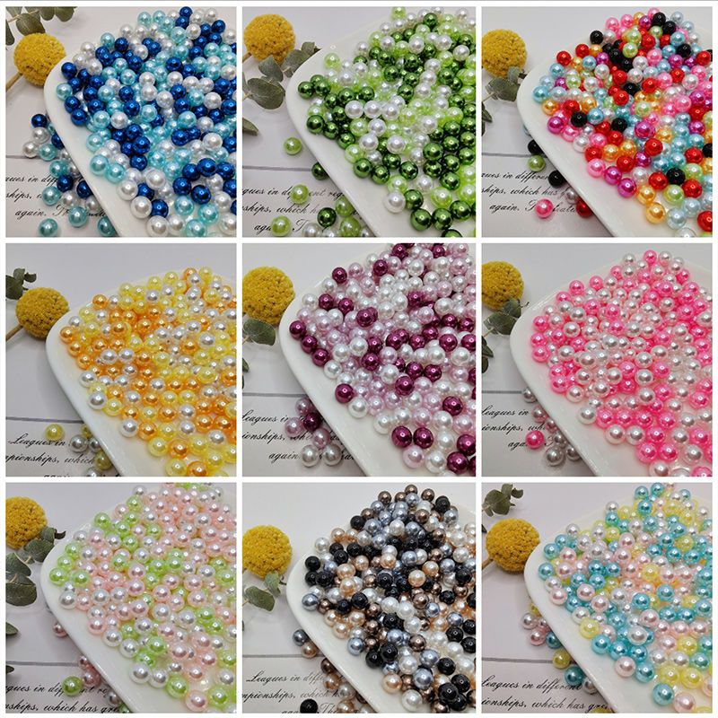 non-porous abs color imitation pearl scattered beads diy handmade epoxy filler accessories hairpin material decorative accessories