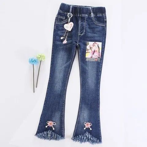 Children's Clothing Girls' Denim Trousers 2024 Spring and Autumn New Medium and Big Children's Funky Casual Fred Jeans