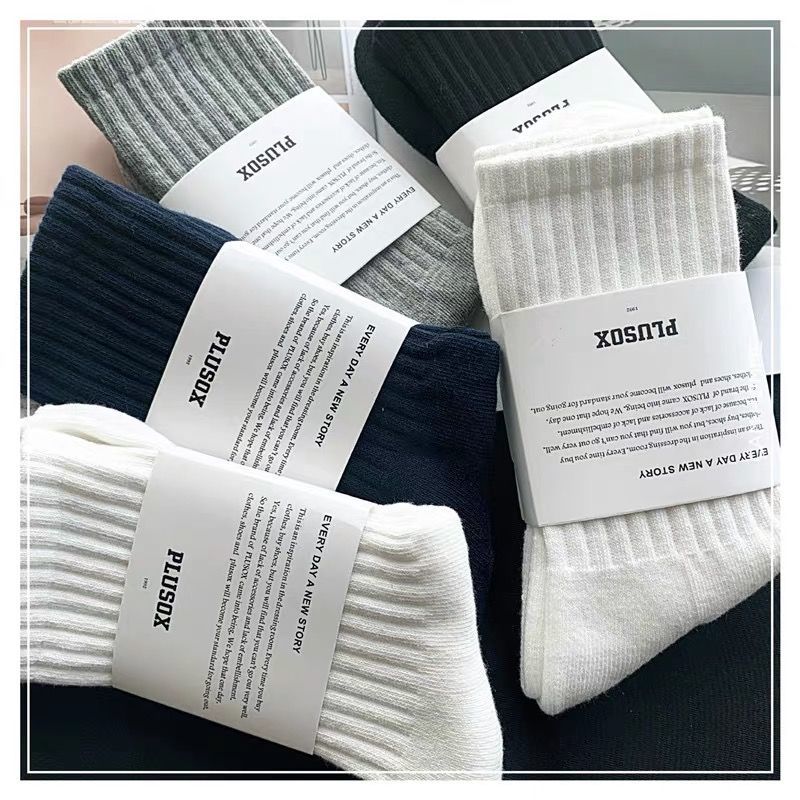 men‘s and women‘s same socks women‘s stockings all-match solid color sports thickened japanese men‘s mid-calf long ins fashion couple