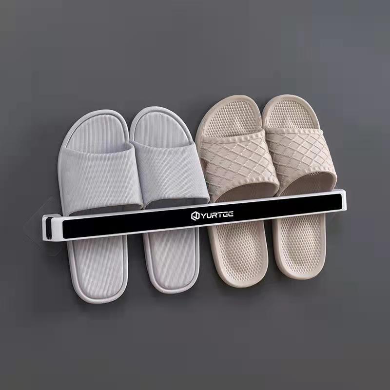 Bathroom Slipper Rack Wall-Mounted Punch-Free Shoes Bathroom Storage Artifact Household Towels Draining Storage Rack