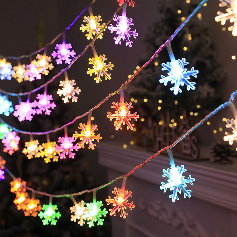 Led New Year Colored Lantern Flashing String Starry Snowflake Light Christmas Decoration Light Spring Festival Room Dress up Small Pendant Lamp