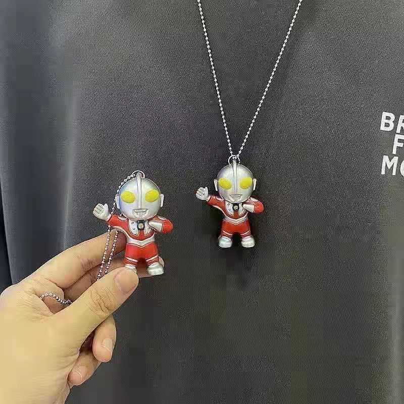 Japanese Cartoon Style Ultraman Necklace Hand-Made Luminous Toys Student Boy Birthday Gift Accessories Matching