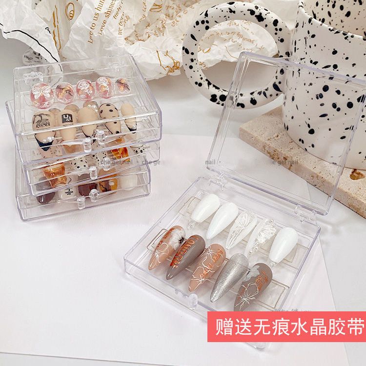 high-quality wear nail gift box high-end square packaging box display box manicure storage box nail tip jewelry box high-end