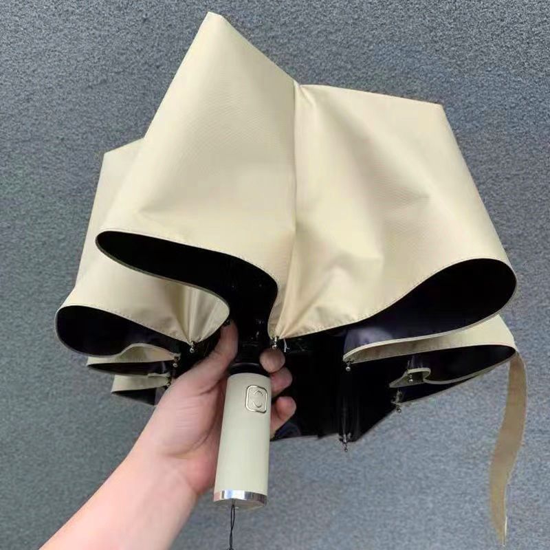 Full-Automatic Ten-Bone plus-Sized Double Solid Color Umbrella Rain and Rain Dual-Use Vinyl Sun Protective Sun Shade UV Protection Student Umbrella