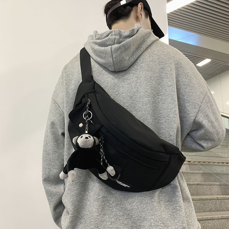 fashion brand japanese chest bag men‘s ins simple shoulder bag waist pack backpack small shoulder bag women‘s canvas students‘ crossbody bag