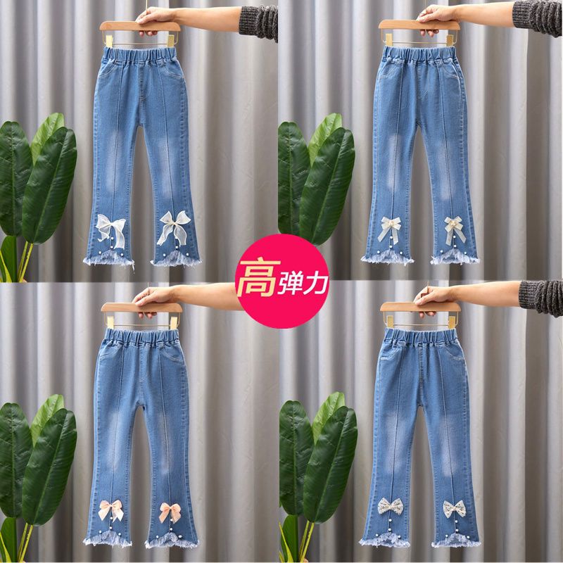 Children's Clothing Spring and Summer New Western Style Girls' Jeans Children's Loose Casual Girls' Fred Straight Pants