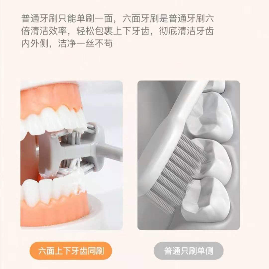 Tiktok Same Style Six-Sided Toothbrush Wrapped U-Shaped Six-Sided Teeth Protecting Brush Teeth without Dead Angle High-End Adult Soft-Bristle Toothbrush