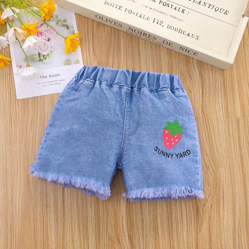 Children's Shorts 2024 Summer Baby Girl Summer Dress Fashionable Korean Style Loose Jeans Children's Summer All-Matching Hot Pants