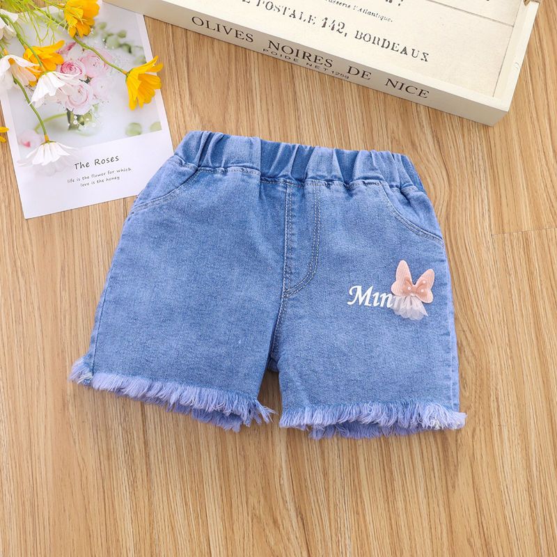 Children's Shorts 2024 Summer Baby Girl Summer Dress Fashionable Korean Style Loose Jeans Children's Summer All-Matching Hot Pants