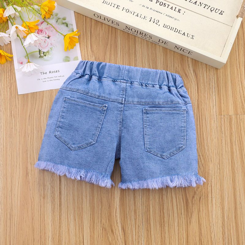 Children's Shorts 2024 Summer Baby Girl Summer Dress Fashionable Korean Style Loose Jeans Children's Summer All-Matching Hot Pants