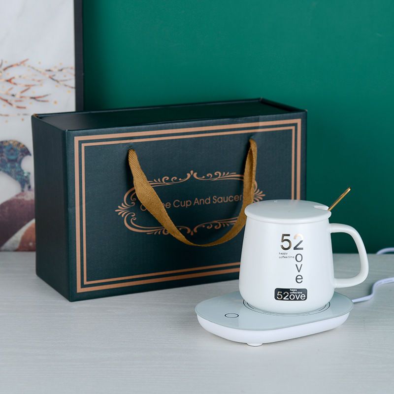 Warm Cup 55 Degrees Cup Warming Holder Automatic Constant Temperature Heating Coaster Insulated Mug Base Milk Artifact Gift Box