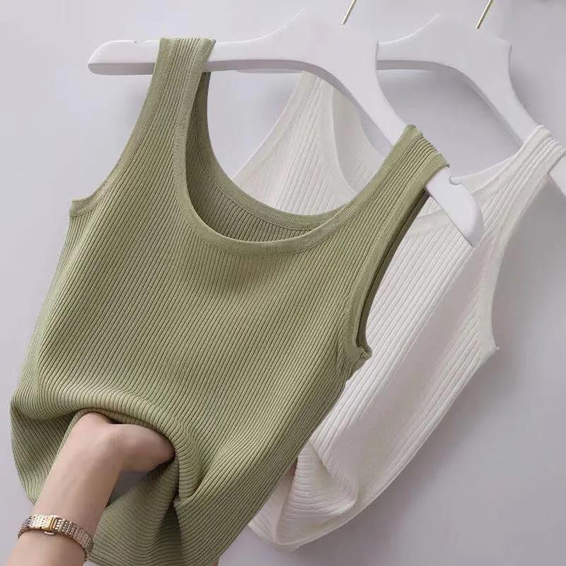 [two-piece set] 40.00 kg-100.00 kg camisole women‘s large size slim fit outer wear inner wear bottoming shirt sleeveless thin