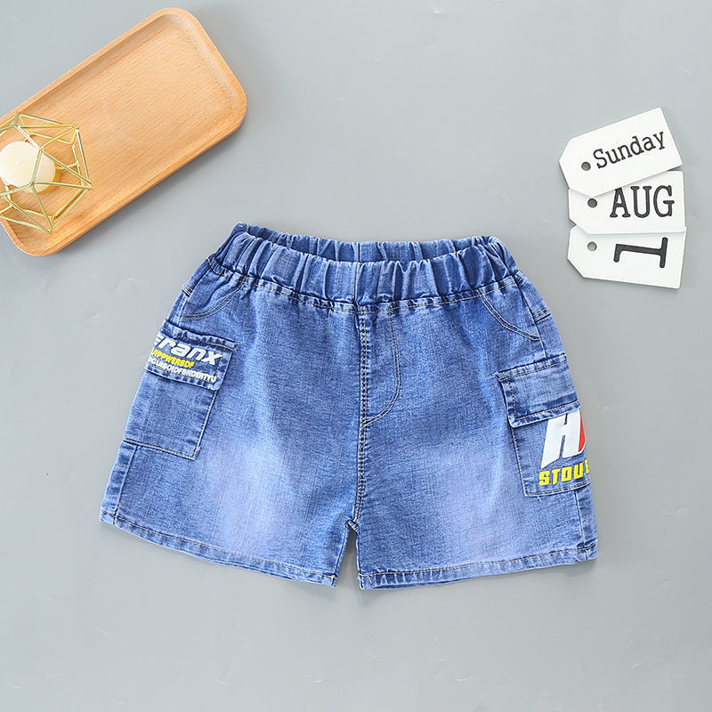 boys‘ shorts jeans fashionable middle and big children boys‘ pants loose version 2024 summer new children‘s fifth pants