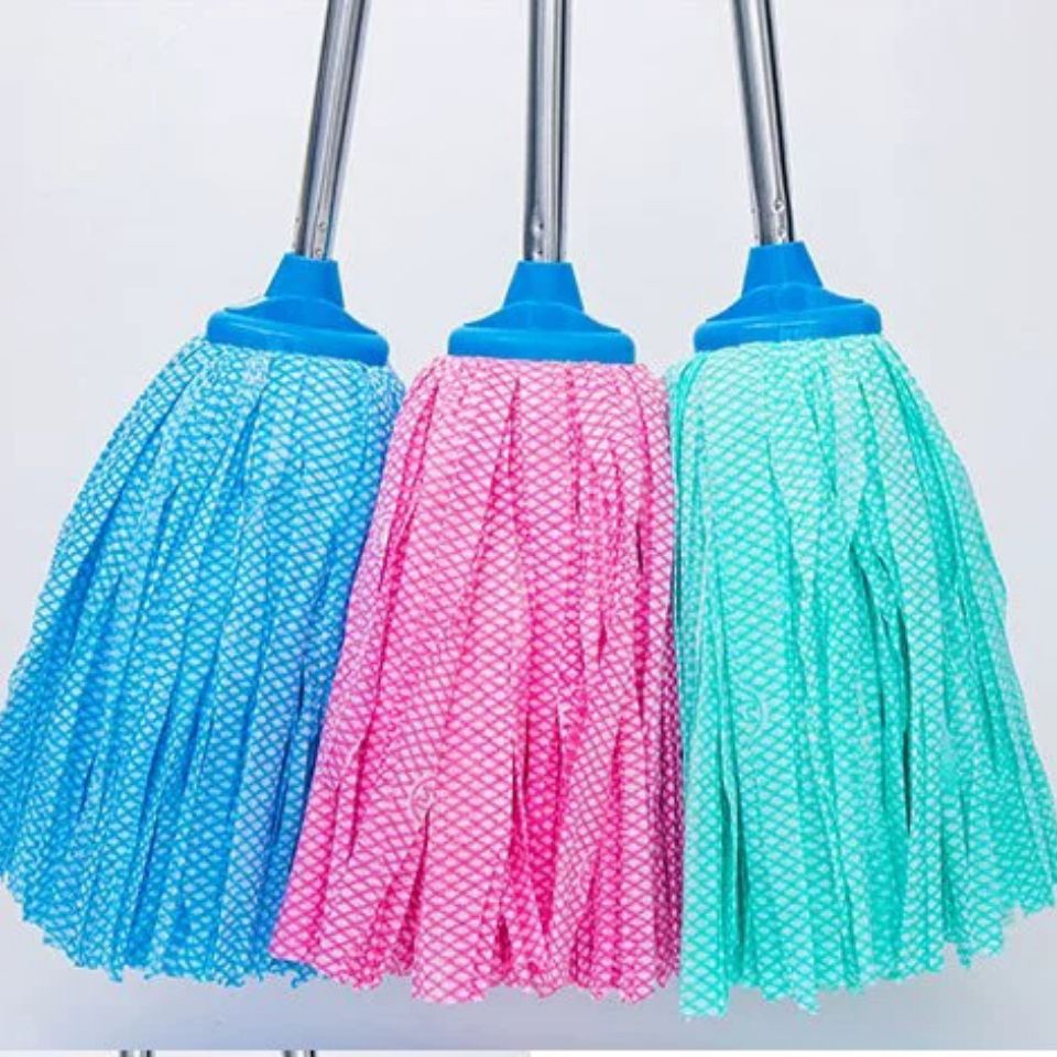 plus-Sized Non-Woven Color Water Cloth Mop Household Mop Head Wet and Dry Thickened Stainless Steel