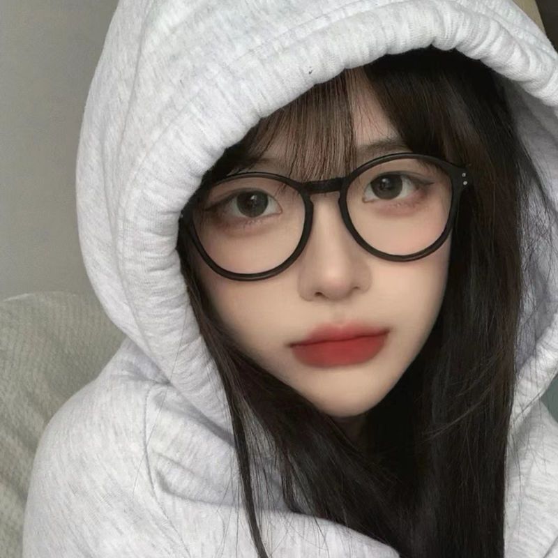 internet hot black frame plain glasses plain all-match round frame myopia glasses face little korean style tide anti-blue light